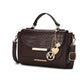“Sylvie” Croco Embossed Shoulder Bag