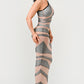 Metallic Bandage Mesh Insert Dress