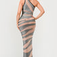 Metallic Bandage Mesh Insert Dress
