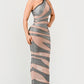 Metallic Bandage Mesh Insert Dress
