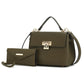 “Hadley” Satchel Bag with Wristlet