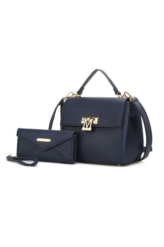 “Hadley” Satchel Bag with Wristlet