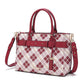 “Vivian” Plaid Satchel Bag