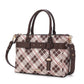 “Vivian” Plaid Satchel Bag