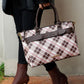 “Vivian” Plaid Satchel Bag