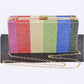 Rainbow Rhinestone Pave Box Clutch