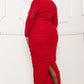 Rhinestone Mesh Pleated Maxi Dress - Red