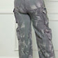 Time to Shine Grey Acid Wash High Waisted Cargo Pants
