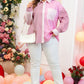 Pink Stripe Print Colorblock Shirt