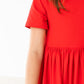 Red S/S Pocket Twirl Dress