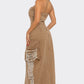 Vintage Washed Distressed Cargo Maxi Dress