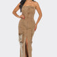 Vintage Washed Distressed Cargo Maxi Dress