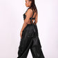 Black Utility Crop Top & Cargo Pant Set