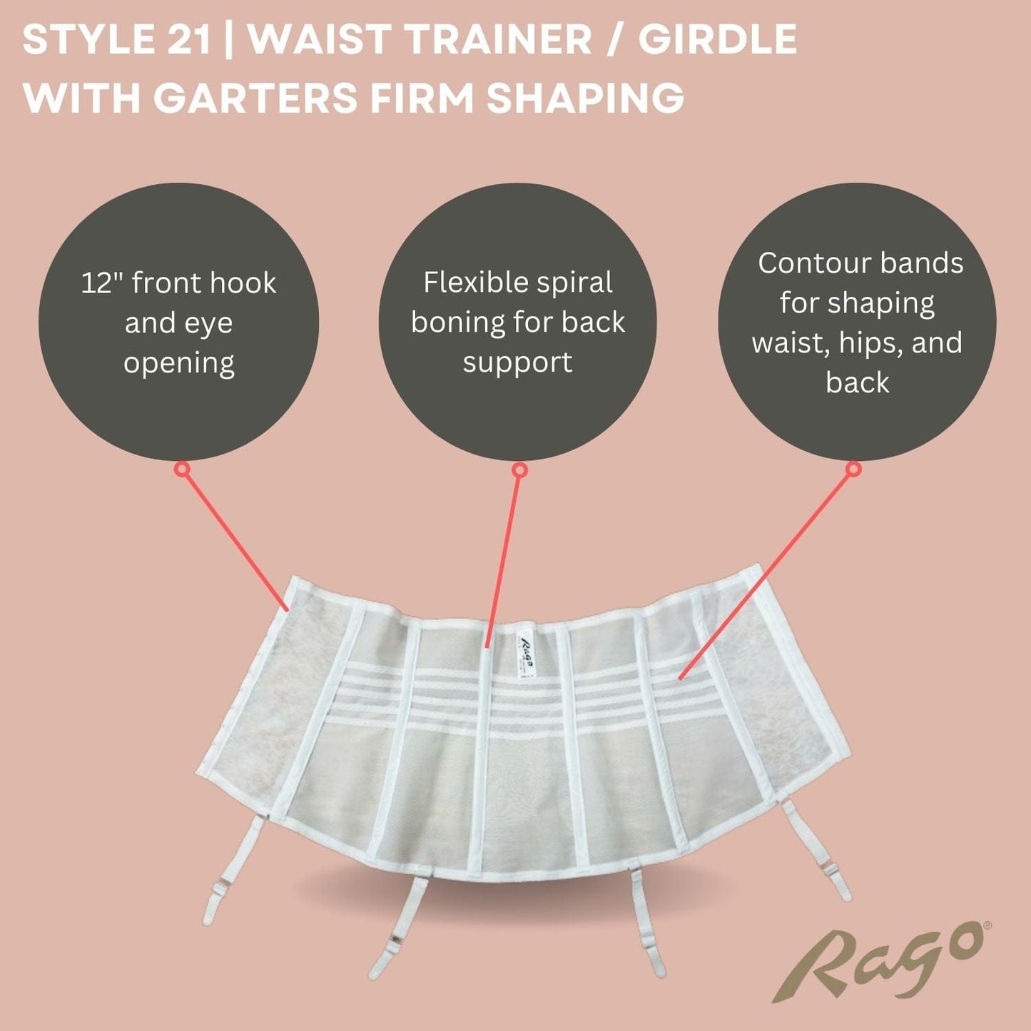 Waist Trainer / Girdle with Garters Firm Shaping