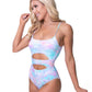 TIE DYE CUTOUT DETAIL ONE PIECE SWIMSUIT