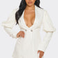 Ivory Puff Sleeve Blazer Dress