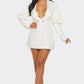 Ivory Puff Sleeve Blazer Dress