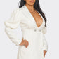 Ivory Puff Sleeve Blazer Dress