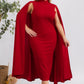 The Stella Cape Midi Dress - Red