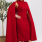 The Stella Cape Midi Dress - Red