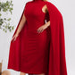 The Stella Cape Midi Dress - Red