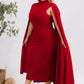The Stella Cape Midi Dress - Red