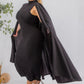 The Stella Cape Midi Dress - Black