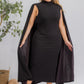 The Stella Cape Midi Dress - Black