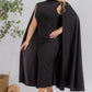 The Stella Cape Midi Dress - Black