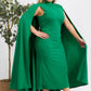 The Stella Cape Midi Dress - Green