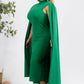 The Stella Cape Midi Dress - Green