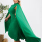 The Stella Cape Midi Dress - Green