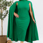 The Stella Cape Midi Dress - Green