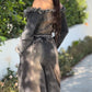 Distressed Denim Crop Top and Cargo Pants set