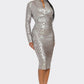 Business Chic Long Sleeve Bandage Dress