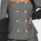 Double-Breasted Tweed Blazer and Shorts Set