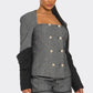 Double-Breasted Tweed Blazer and Shorts Set