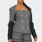 Double-Breasted Tweed Blazer and Shorts Set