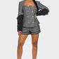 Double-Breasted Tweed Blazer and Shorts Set