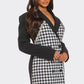 Monochrome Glam Houndstooth Blazer Dress