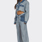 Cropped Contrast Denim Set