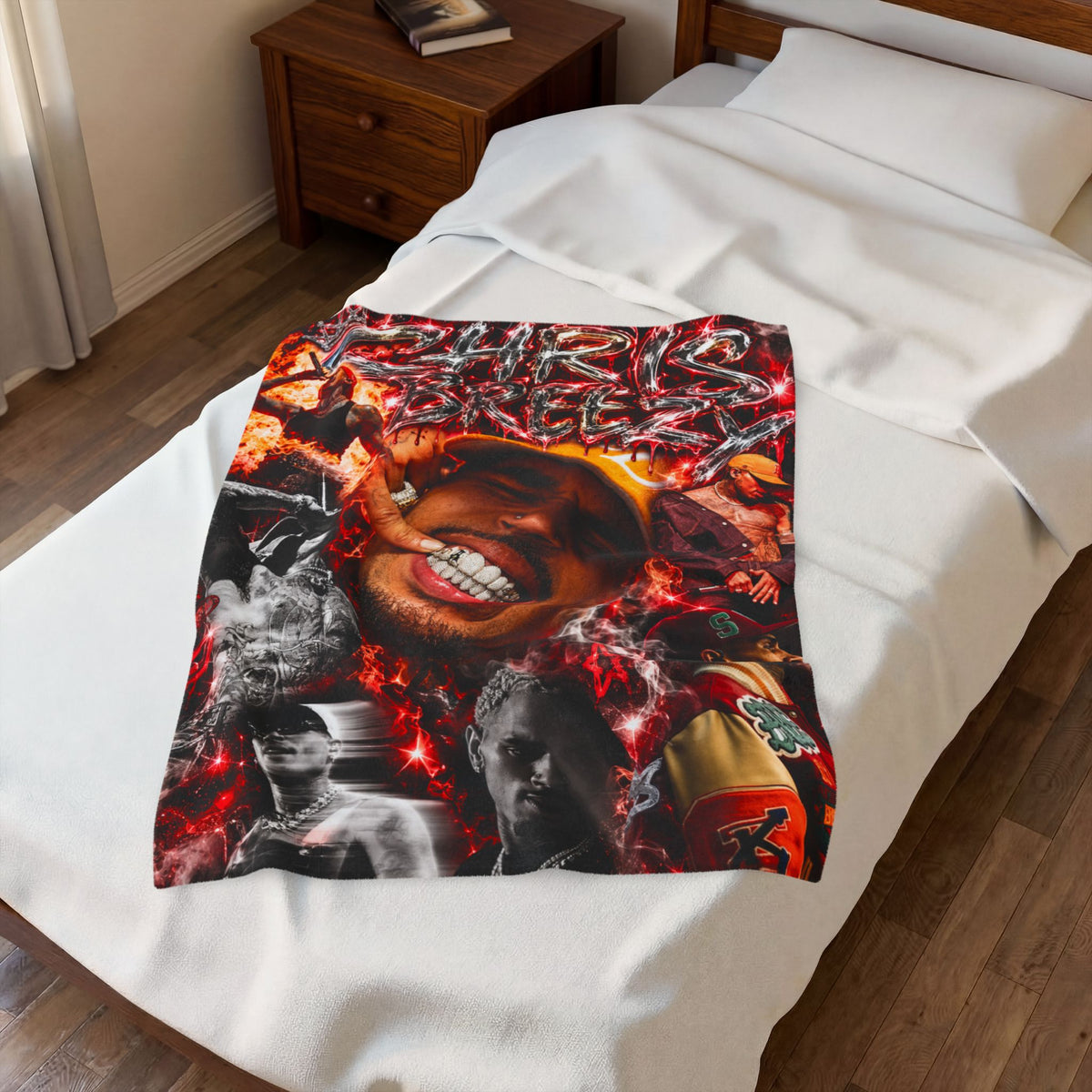 “Chris Breezy” Velveteen Plush Blanket