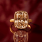 Sterling Silver Elongated Cushion Champagne CZ Cocktail Ring