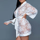 “Delia” Robe W/ Satin Trimming (2X)