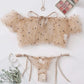 Lingerie Bra Suit Cute Girl Bronzing Heart Triangle Cup Thin Sexy Lingerie without Steel Ring
