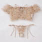 Lingerie Bra Suit Cute Girl Bronzing Heart Triangle Cup Thin Sexy Lingerie without Steel Ring