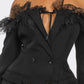 Off-Shoulder Lace Blazer Dress