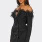 Off-Shoulder Lace Blazer Dress