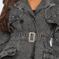 Distressed Denim Trench Coat
