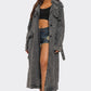 Distressed Denim Trench Coat